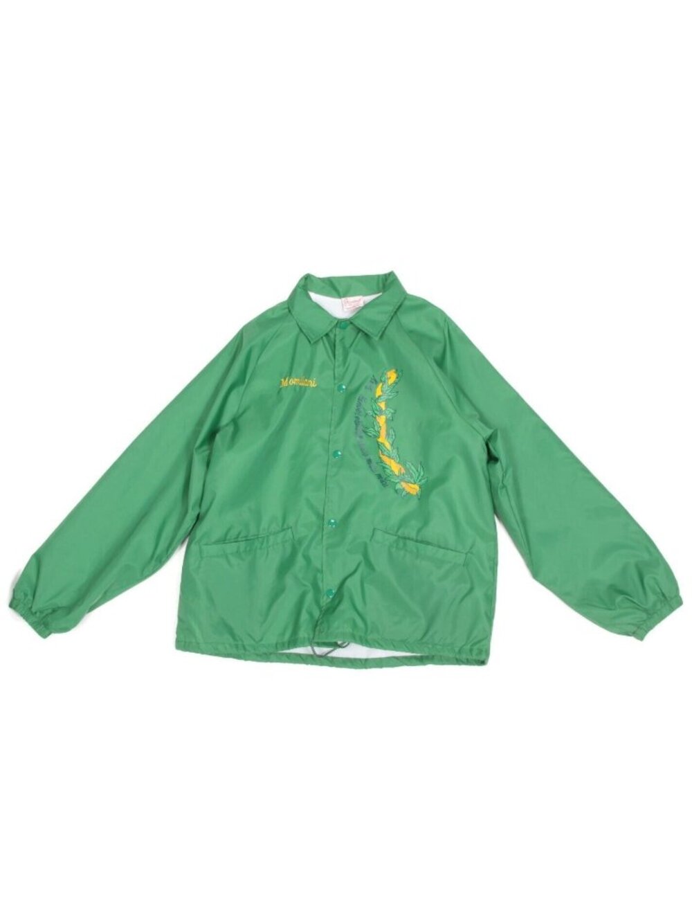 CARDINAL Vtg Hawaiian Momilani Heavenly Pearl Green Windbreaker Jacket sz L /299